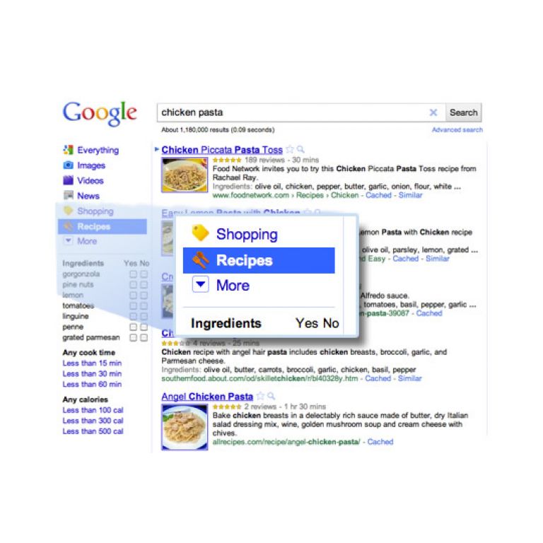 Google cocin nuevo sistema de bsqueda de recetas