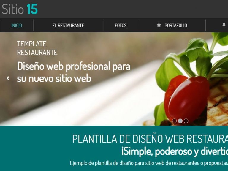 Demo de diseño web profesional para restaurante. Template 15. - RESTAURANTE 15 . Diseño sitio web institucional
